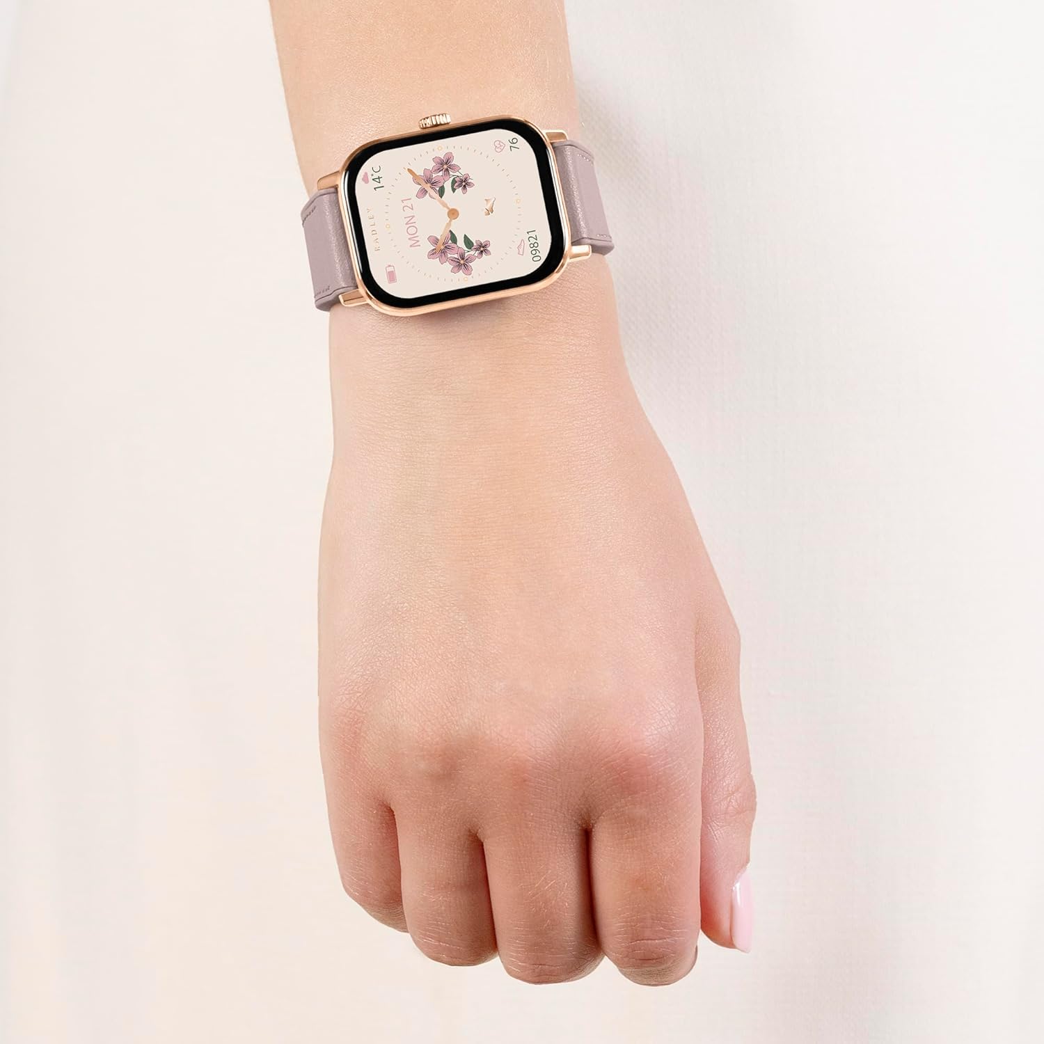 Womens Smart Watch Pink Silicone Strap AMOLED Fitness Tracker