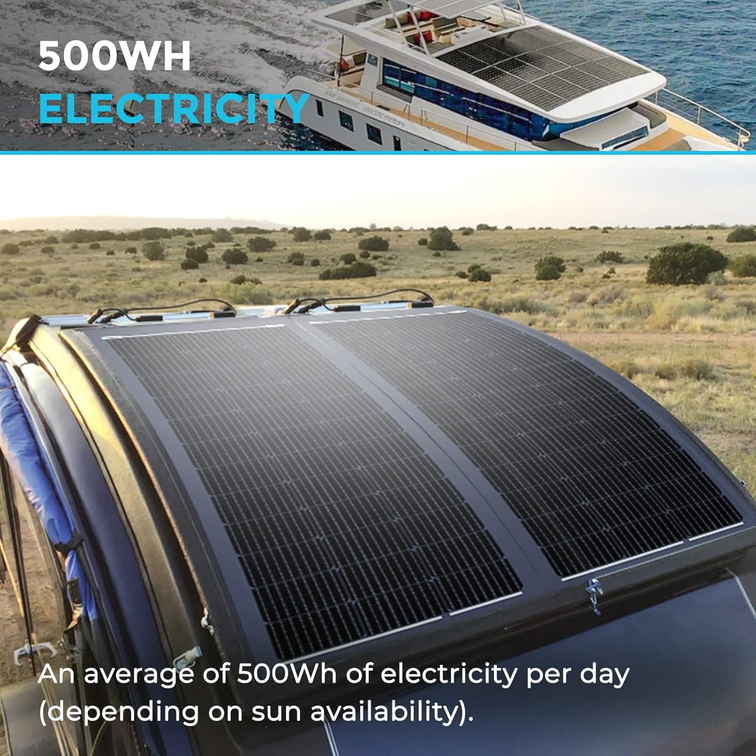 400W Flexible Solar Panel 12V 4x100W Mono RV Boat Roof Kit