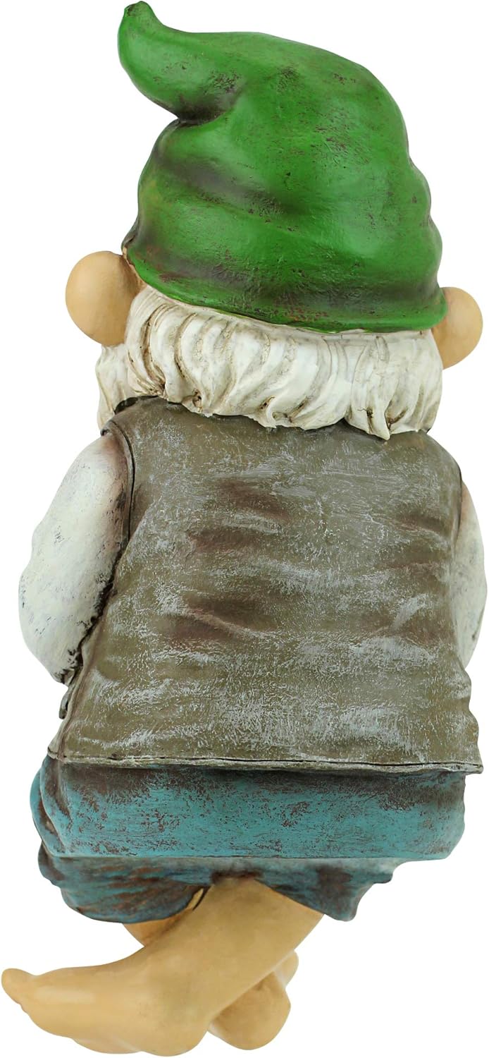 Fishing Garden Gnome Sitter 24cm Resin Outdoor Lawn Decor