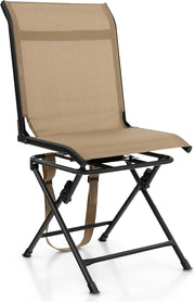 360 Swivel Folding Hunting Chair Mesh Back Brown