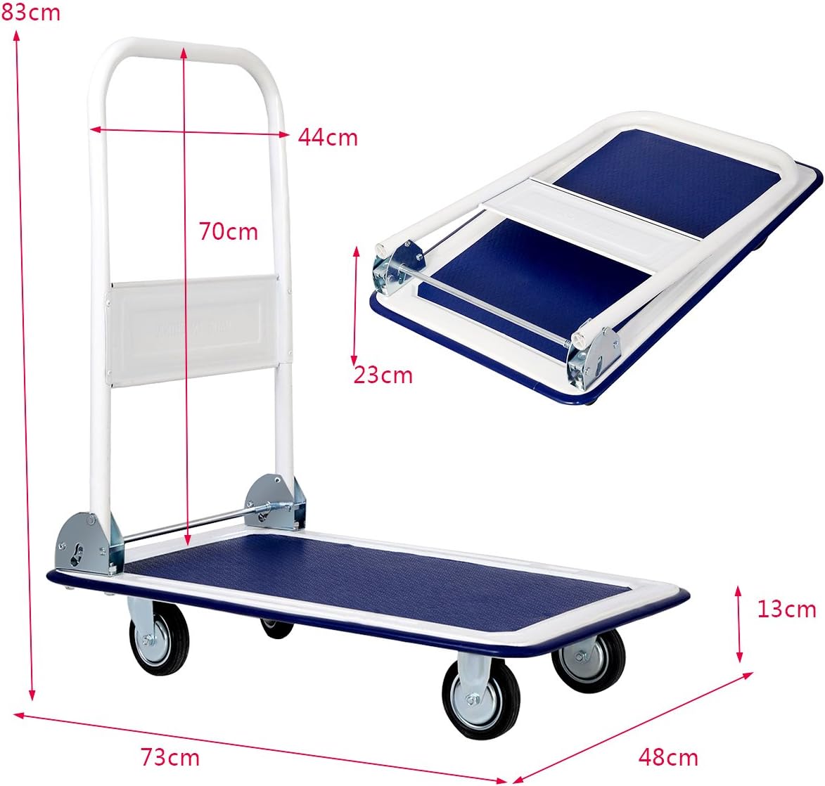 Heavy Duty Platform Trolley 150KG Flatbed Cart Blue