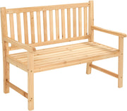 2 Seater Wooden Garden Bench Cedar Outdoor Patio Seat w/Armrests