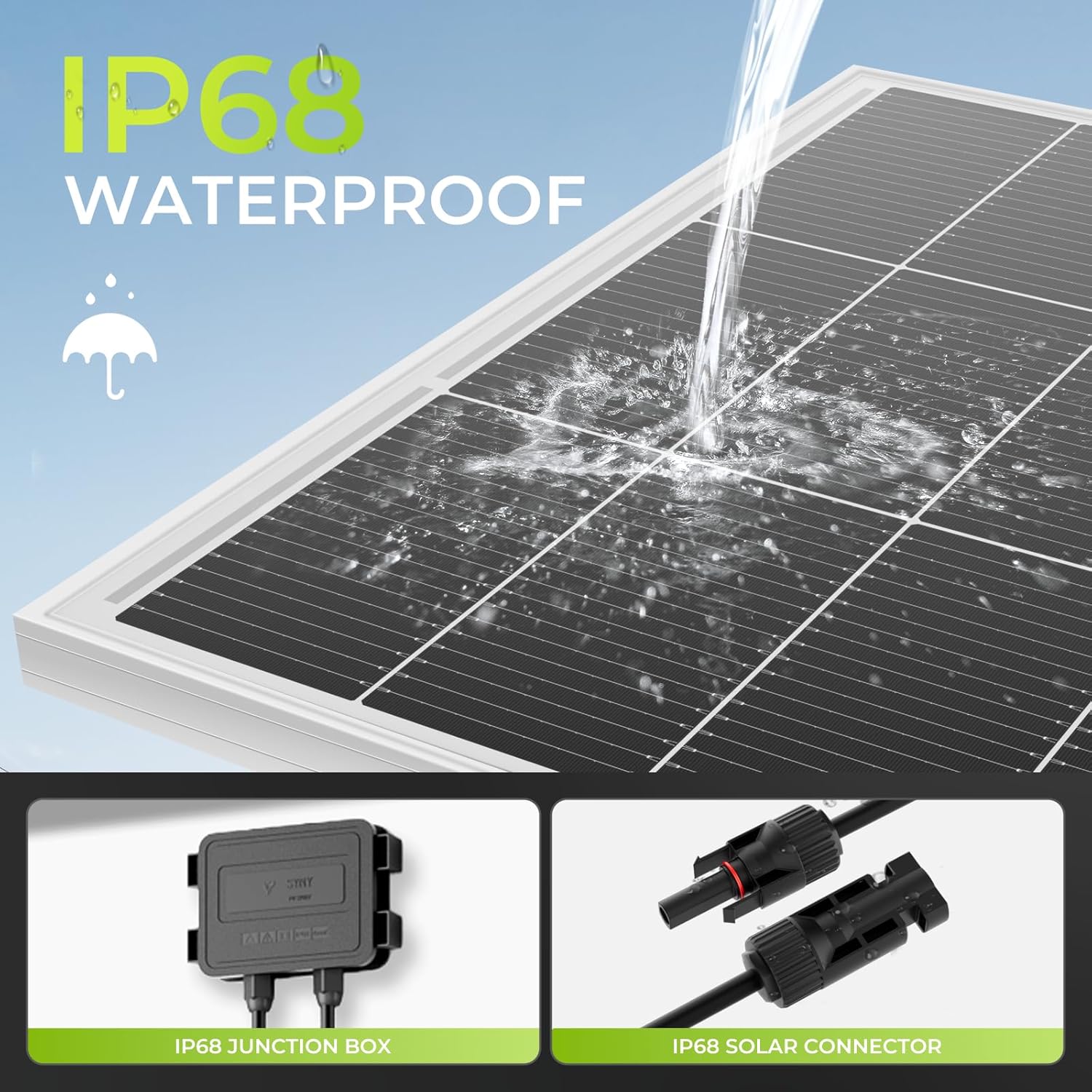 400W Solar Panel Kit 2 x 200W Mono IP68 MC4 Off Grid