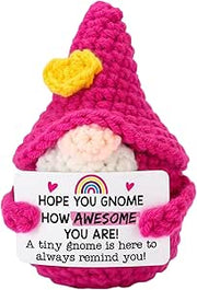 Positive Crochet Gnome Emotional Support Gift Desk Decor