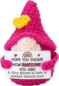 Positive Crochet Gnome Emotional Support Gift Desk Decor