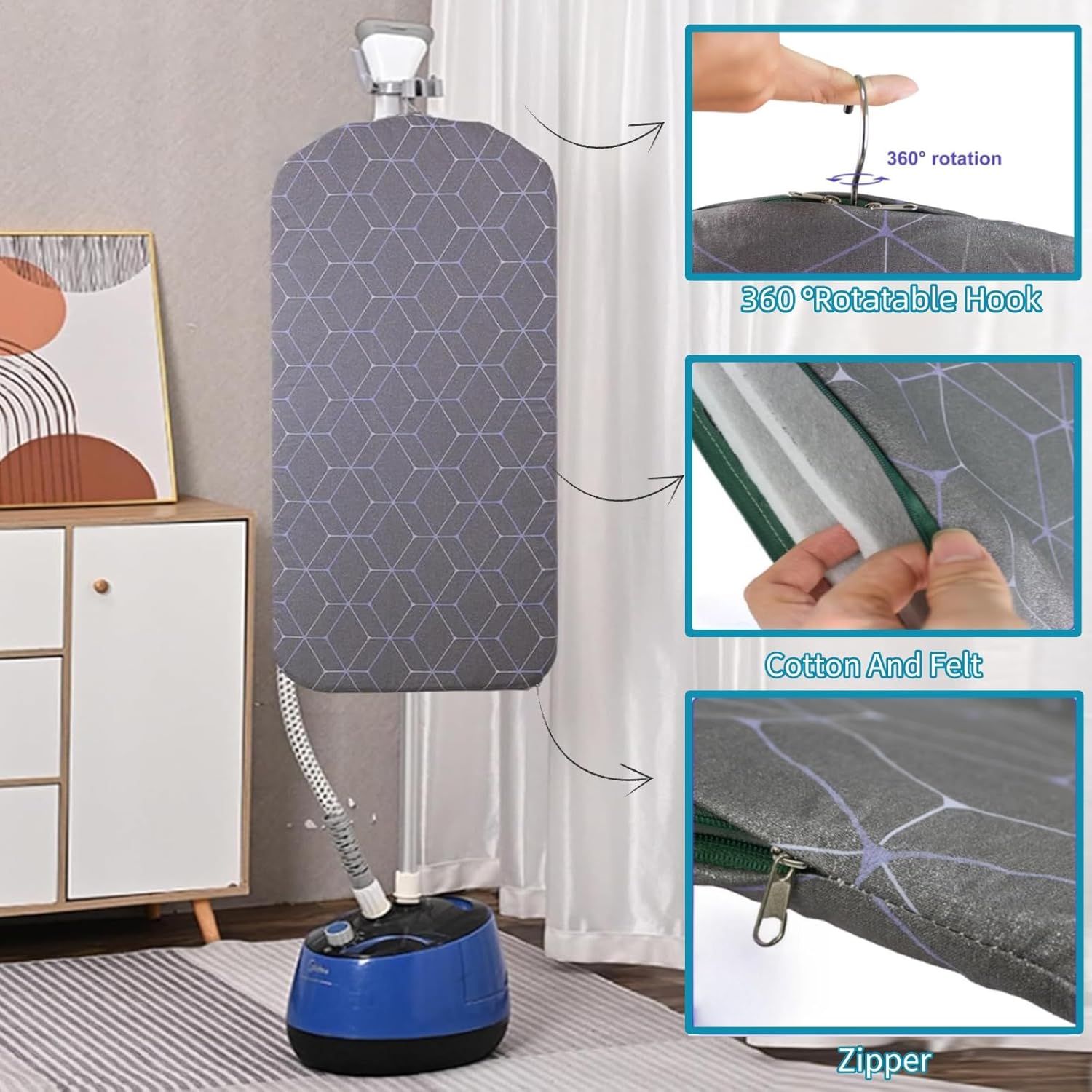 Hanging Garment Steamer Board 35x17 Foldable Ironing Pad