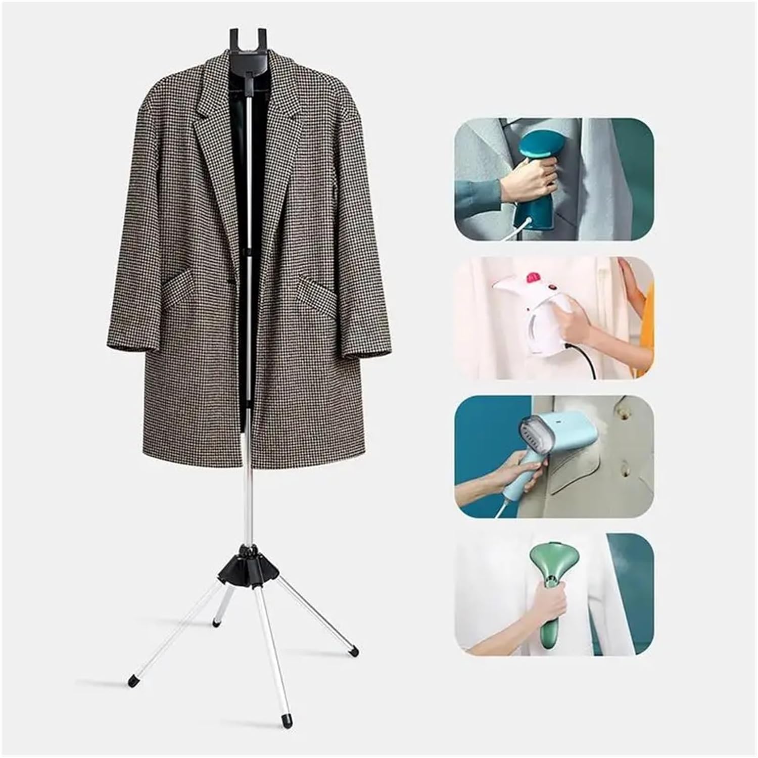 Clothes Steamer Stand Adjustable Foldable Garment Rack Hanger