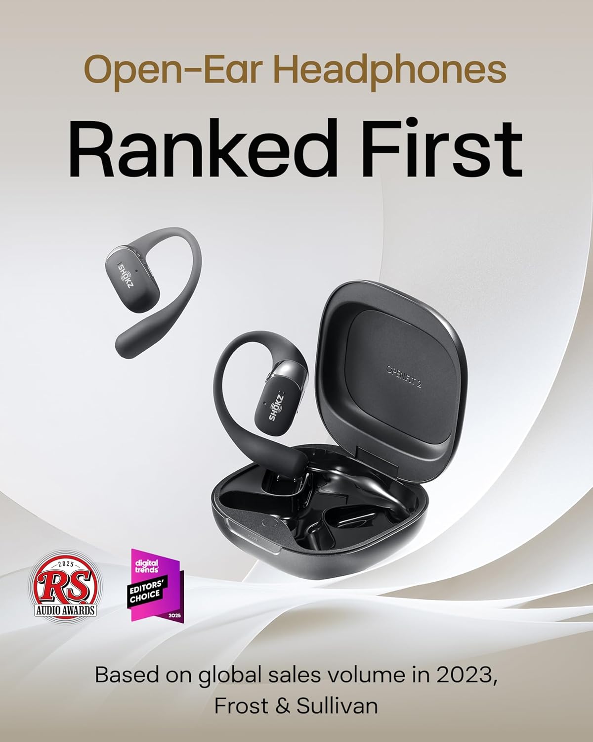 Open Ear Wireless Earbuds Earhook Bluetooth 48H Playtime IP55