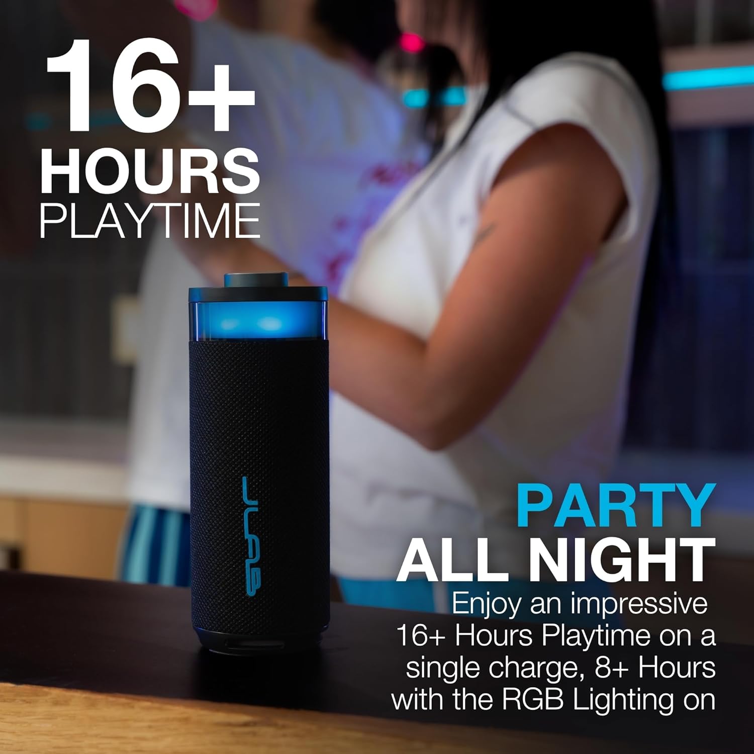 Portable Bluetooth Party Speaker RGB Lights 16H Playtime IP56