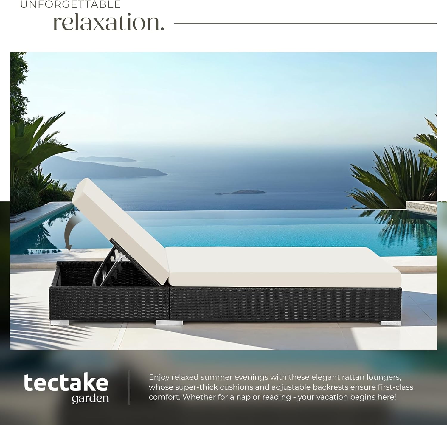3 Piece Rattan Sun Lounger Set Recliners Table Black