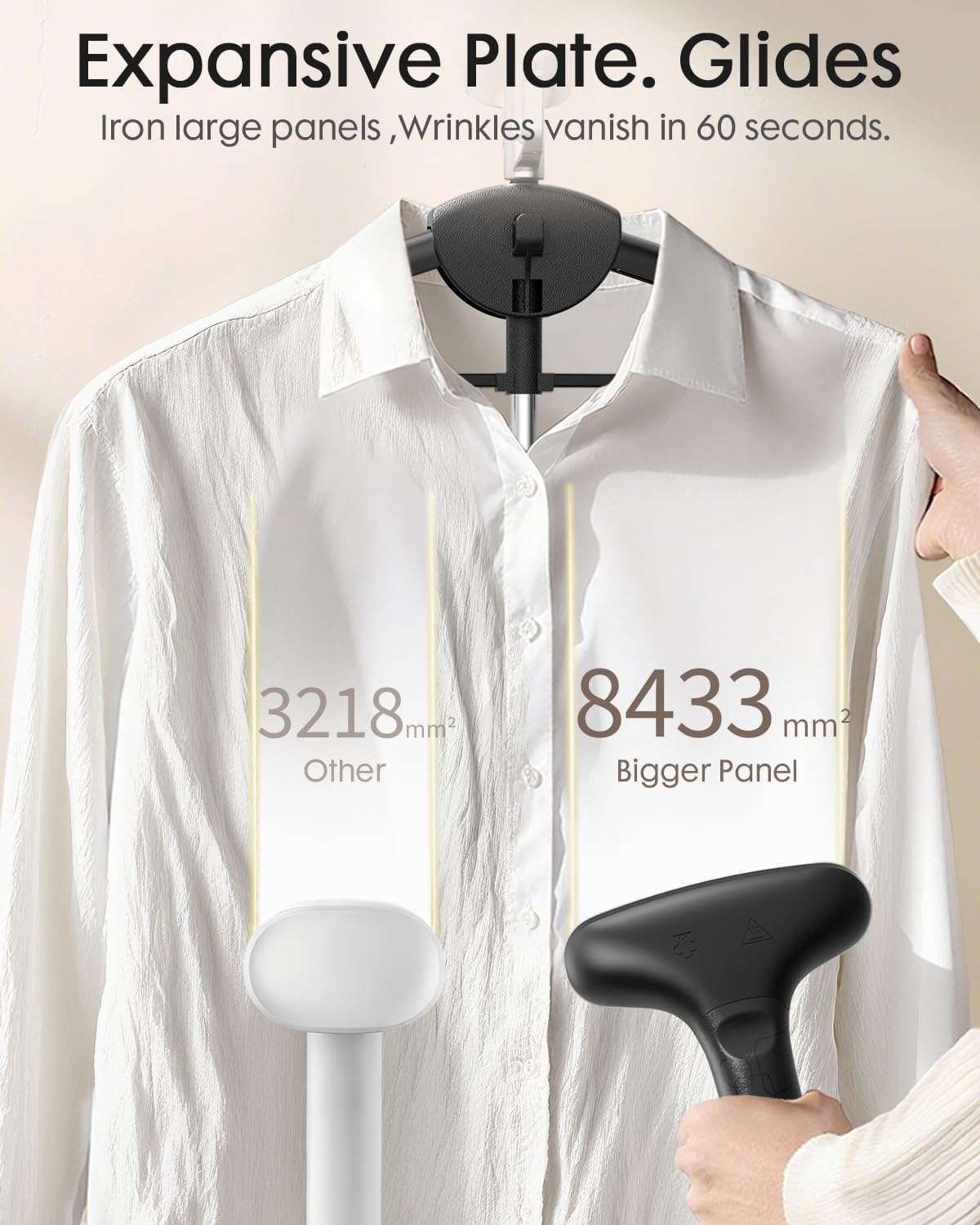 2200W Upright Garment Steamer 2.9L Tank 90Min Steam Pro