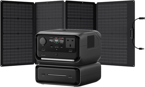 1200W Portable Power Station 572Wh Solar Generator Kit