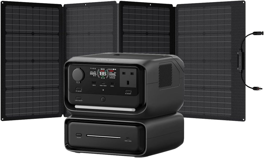 1200W Portable Power Station 572Wh Solar Generator Kit