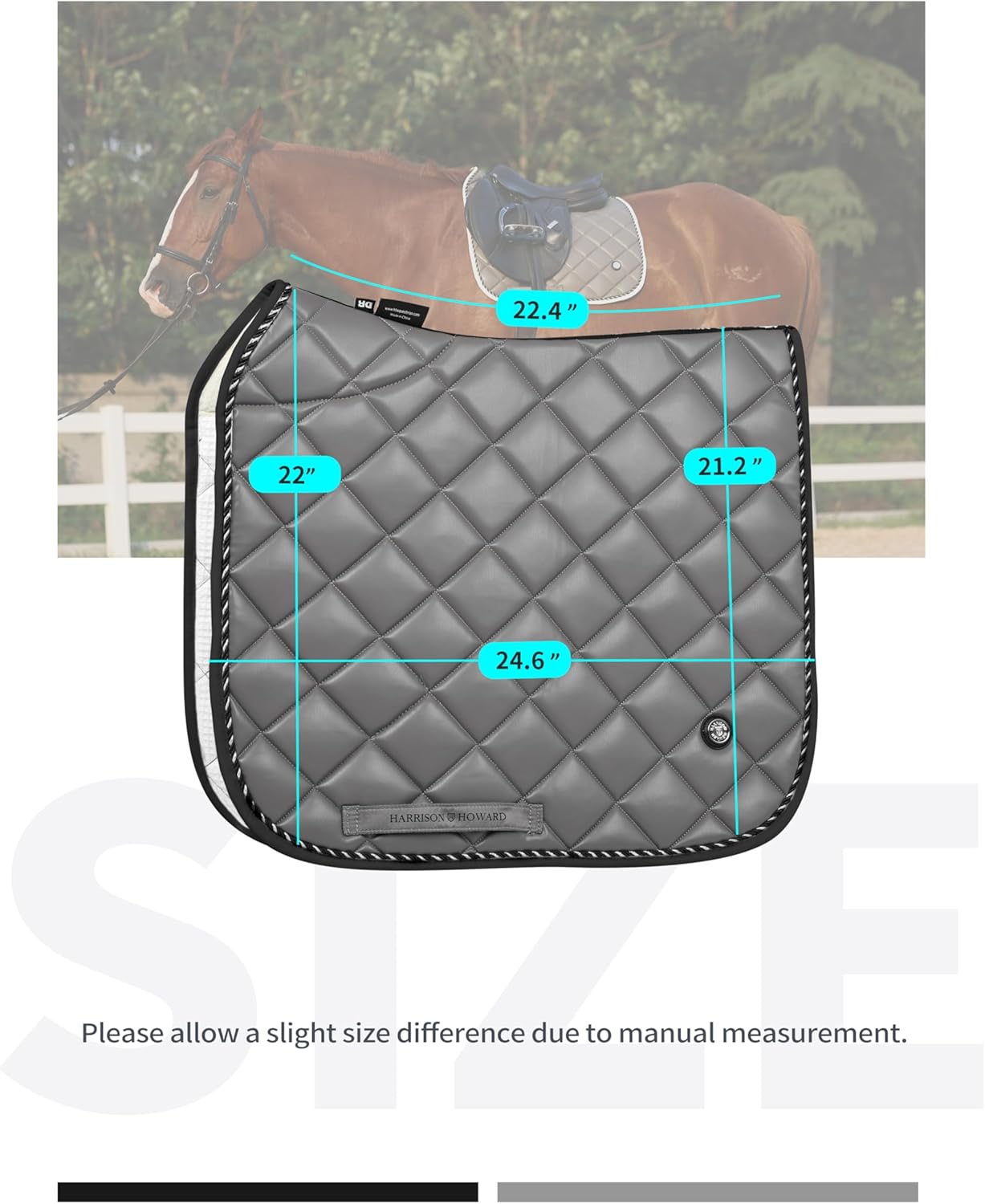 Leather Dressage Saddle Pad Waterproof Shock Absorbing