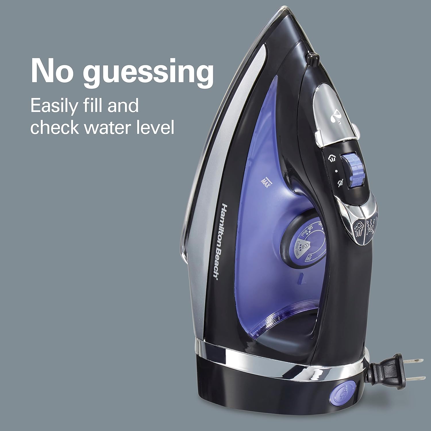 1200W Steam Iron with Stainless Soleplate Retractable Cord