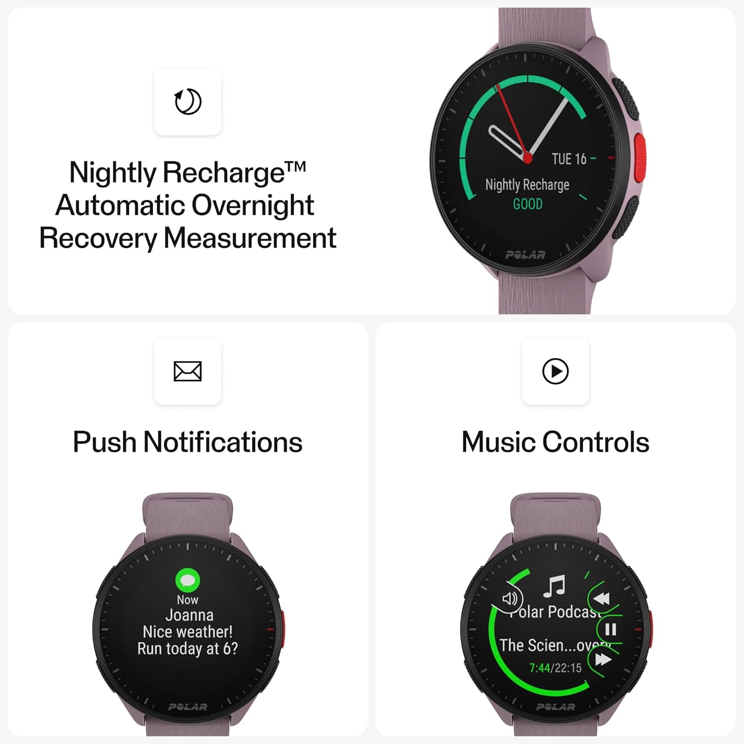 GPS Running Watch Heart Rate Monitor Training Recovery Watch