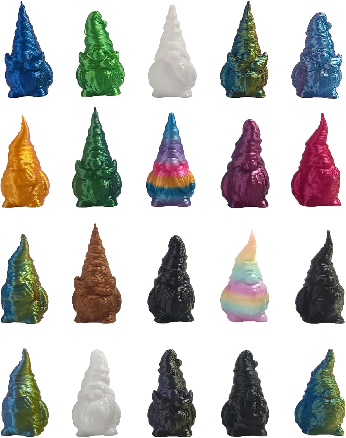 20PCS Mini Gnome Ornaments 3D Printed Fairy Garden Decor Set
