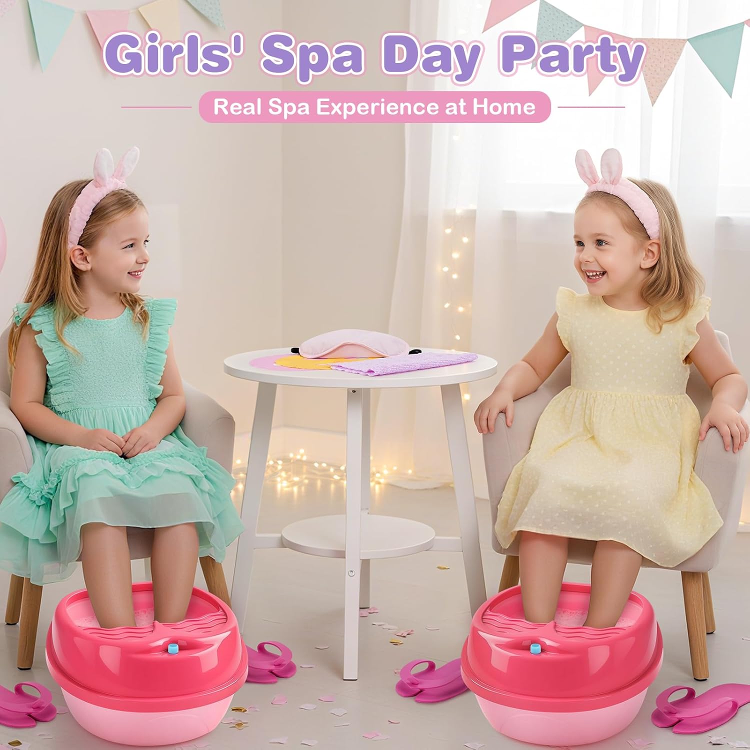 Kids Foot Spa Kit Girls Nail Set Bubble Spa 27pc Pedicure Toy