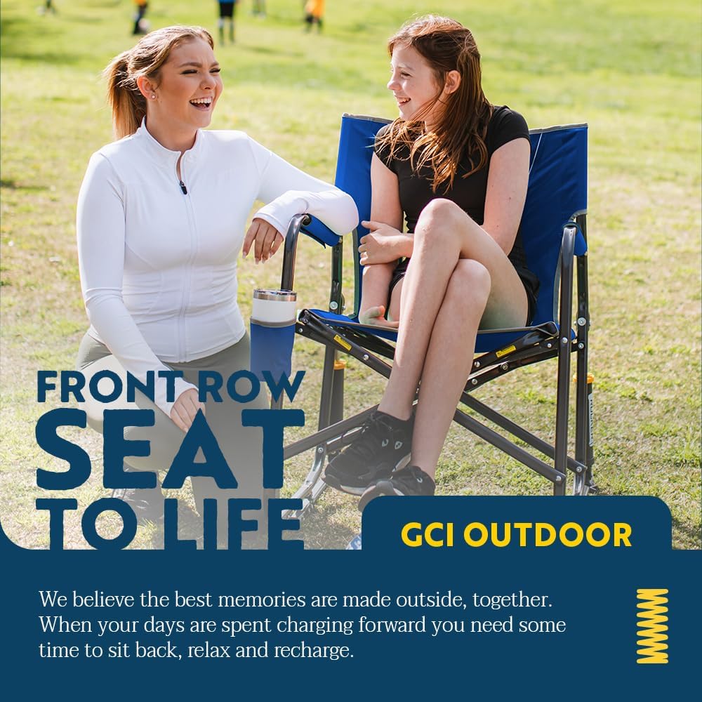 XL Folding Rocking Camping Chair 181KG Blue