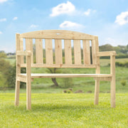 2 Seater Wooden Garden Bench Outdoor Patio Seat Natural Wood