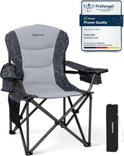 Oversized Camping Chair 205KG Cooler Grey