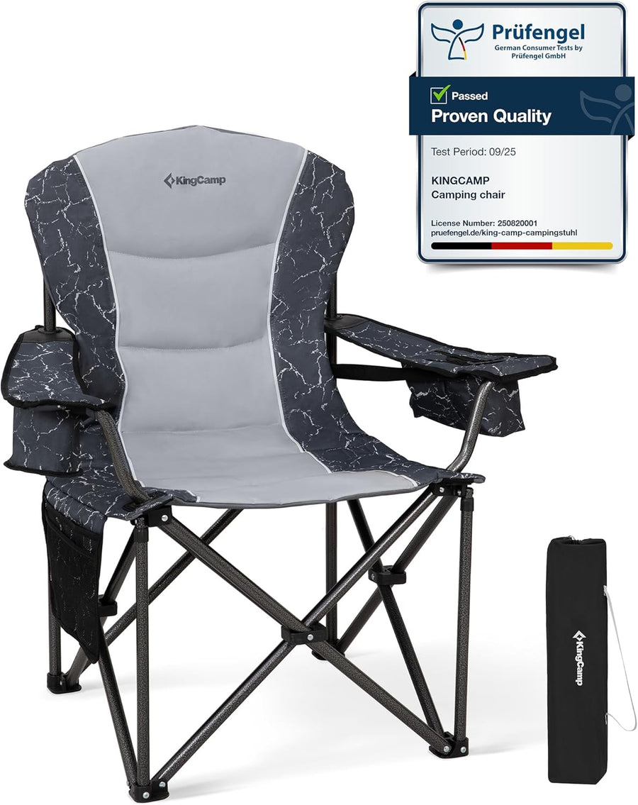 Oversized Camping Chair 205KG Cooler Grey