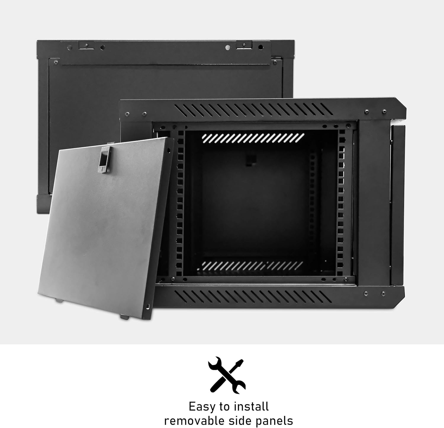 6U Wall Mount Server Rack Cabinet 19in Glass Door Black