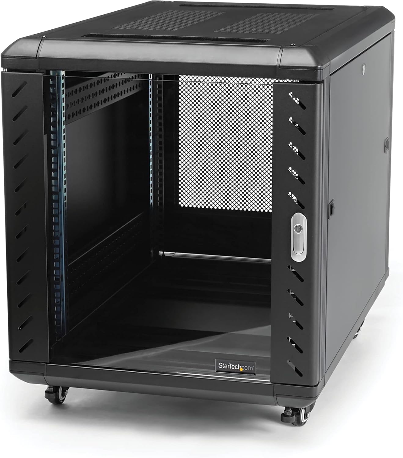 12U 19in Server Rack Cabinet 4 Post Adjustable Depth Mobile