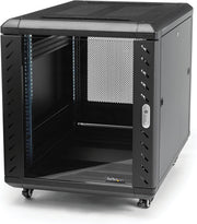 12U 19in Server Rack Cabinet 4 Post Adjustable Depth Mobile