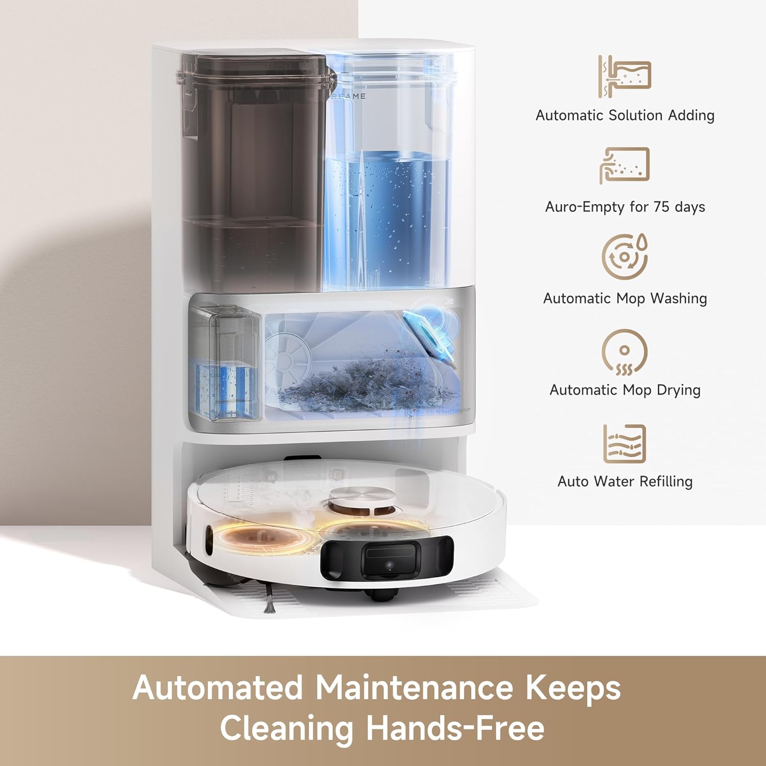 Robot Vacuum Mop 10000Pa Self Empty Wash Dry Smart
