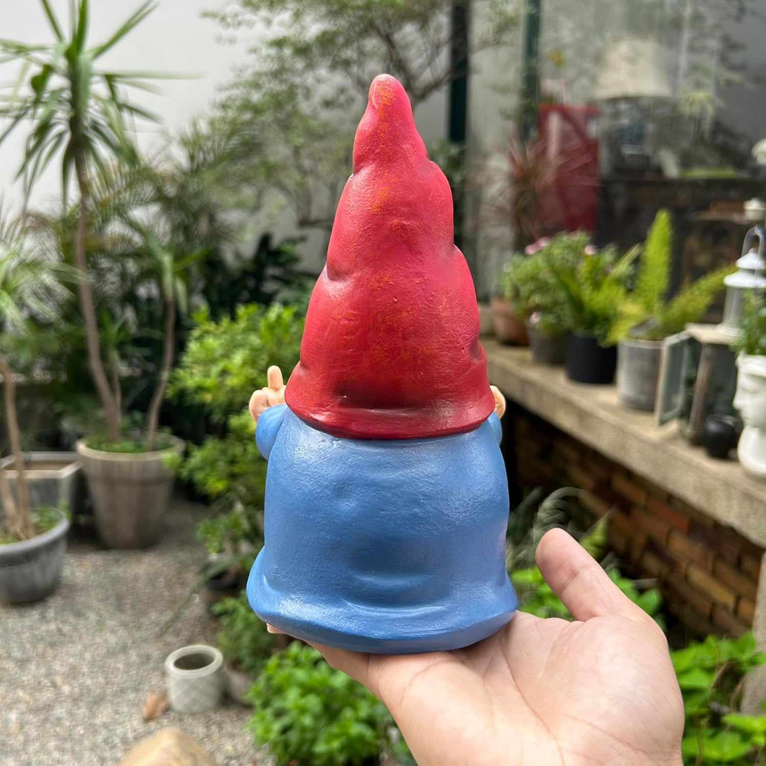 Middle Finger Gnome Statue Funny Naughty Garden Decor