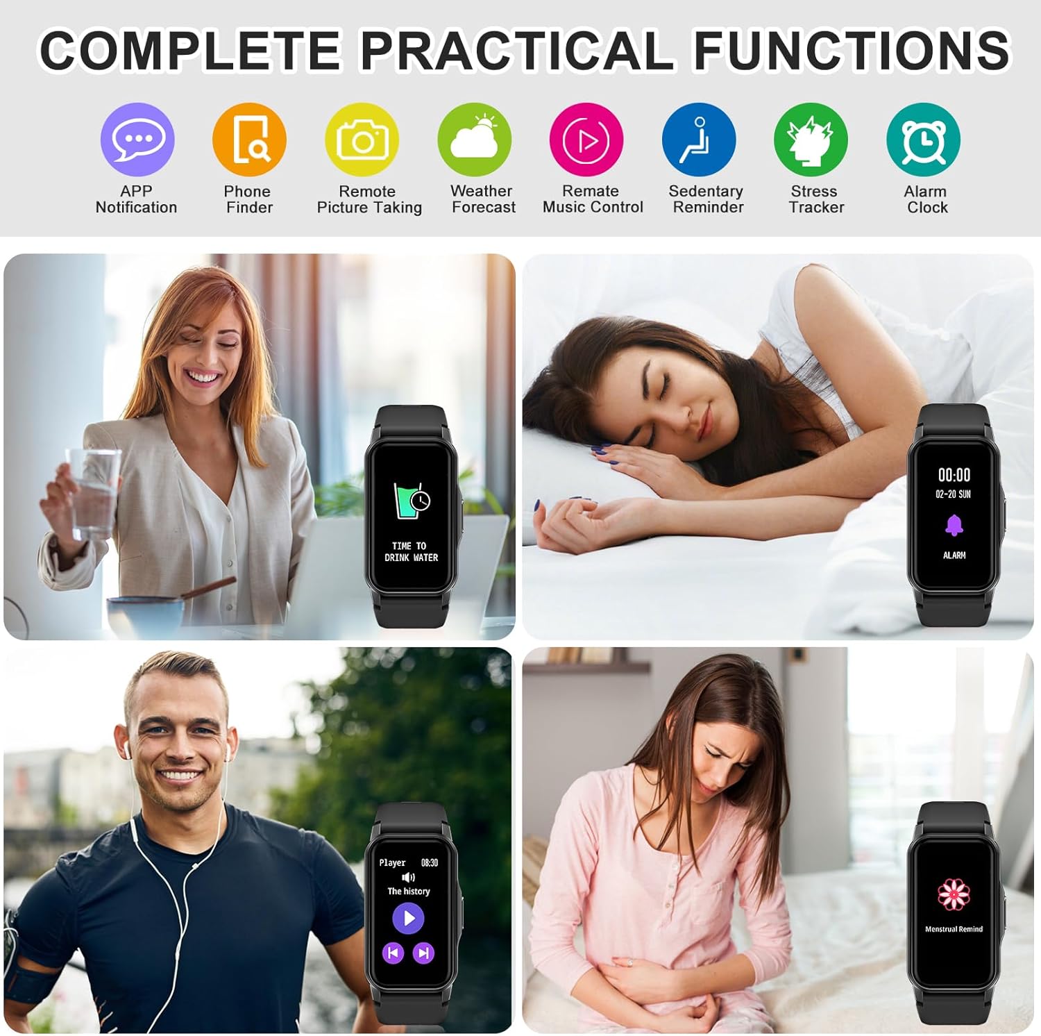 Fitness Tracker Heart Rate Sleep Blood Oxygen Watch