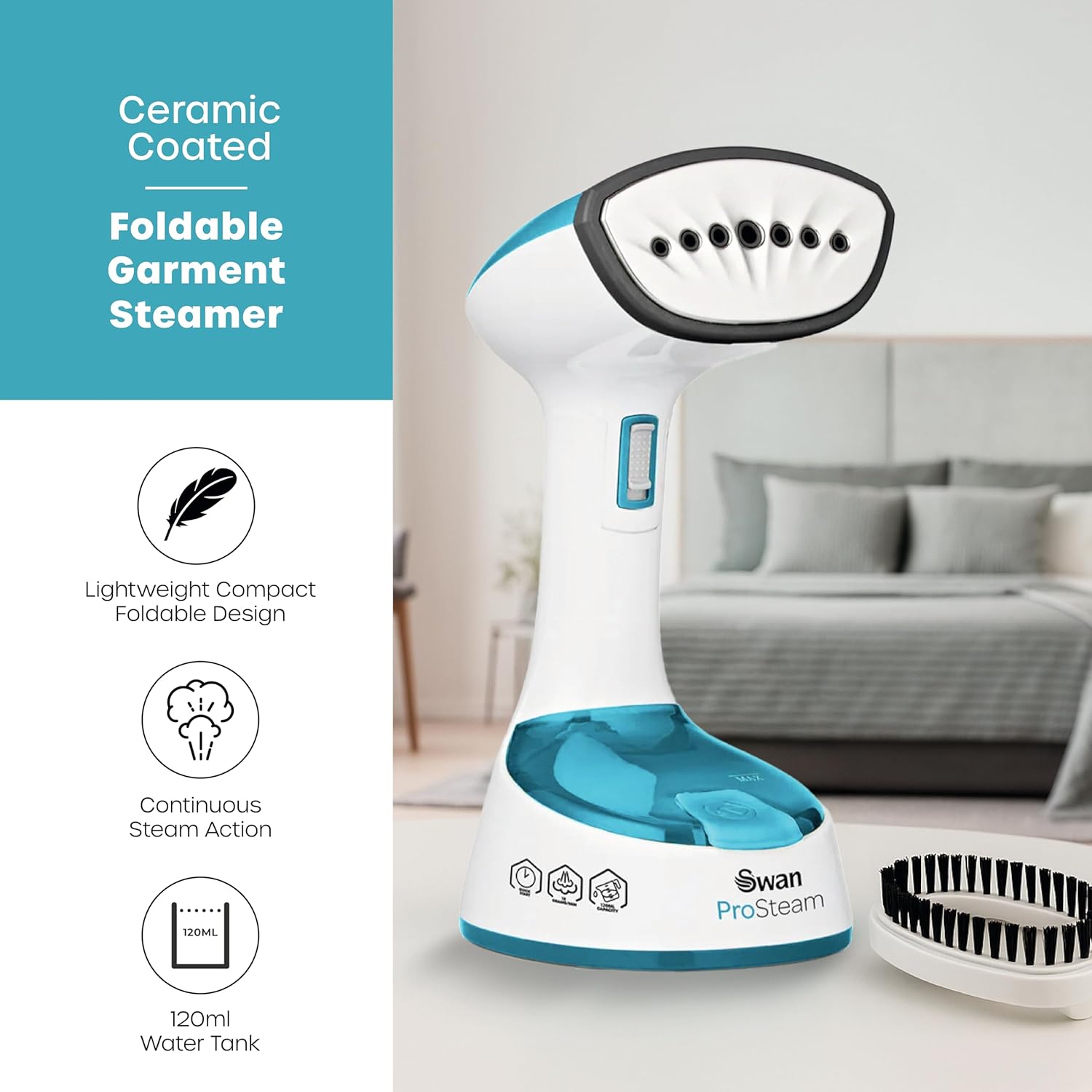Handheld Garment Steamer 1470W Foldable 120ml Fast Steam Brush
