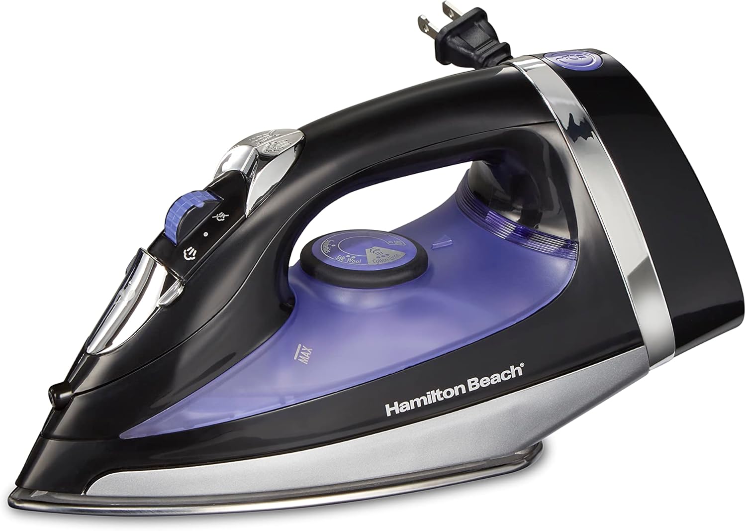 1200W Steam Iron with Stainless Soleplate Retractable Cord