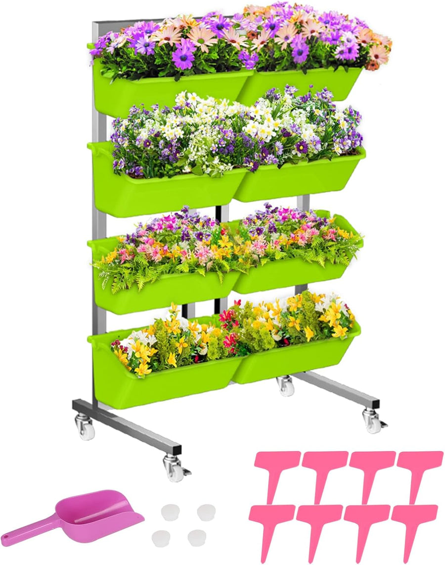Vertical Hanging Planter Bags 8 Pack Self Watering Wall Garden