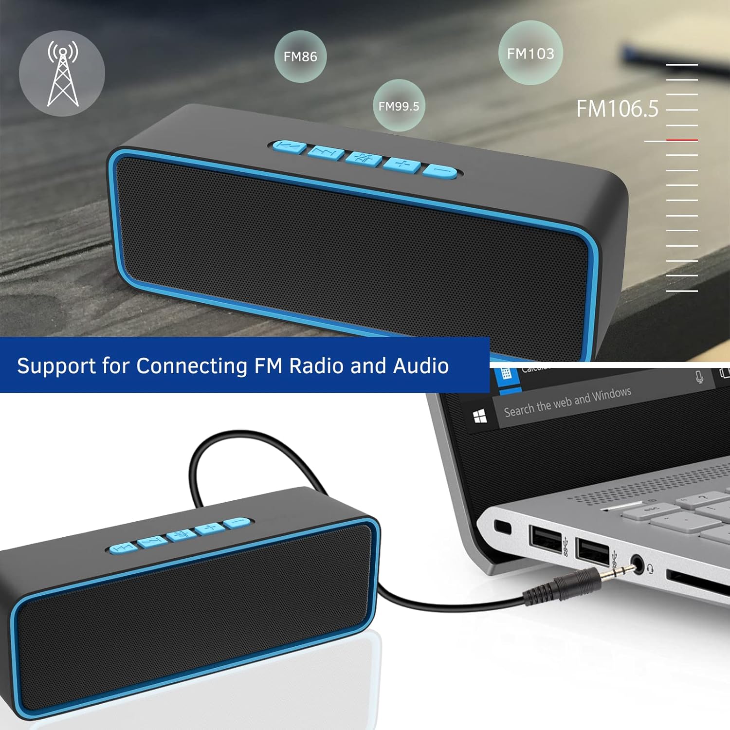 Mini Bluetooth Speaker Portable 3D Stereo Bass TF AUX Travel