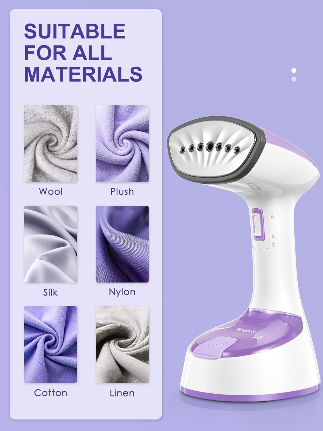 Foldable Handheld Garment Steamer 1200W 25s Heat Pink
