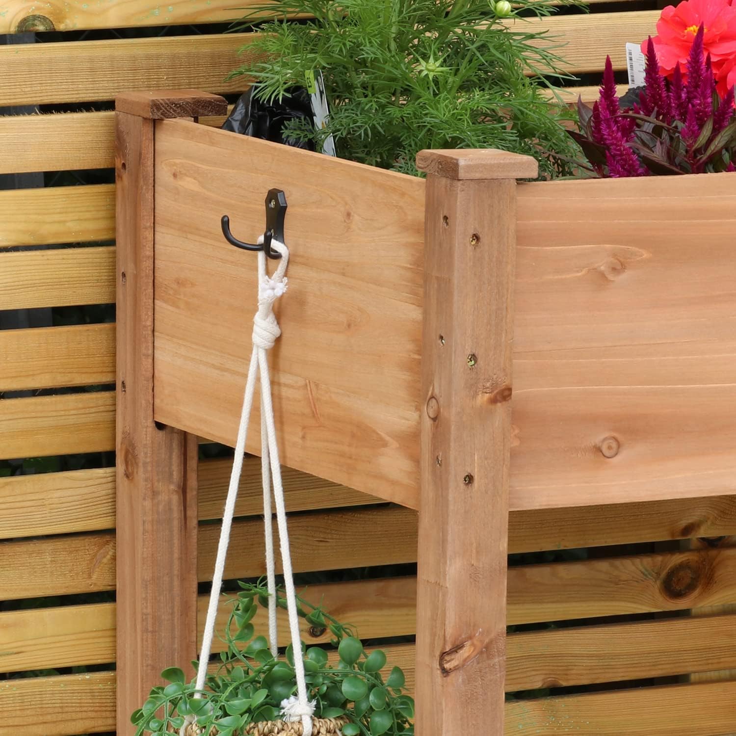 Raised Wooden Garden Planter 120cm Elevated Herb Vegetable Bed