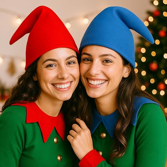 2 Pack Christmas Gnome Hats Santa Costume Party Cosplay Accessories