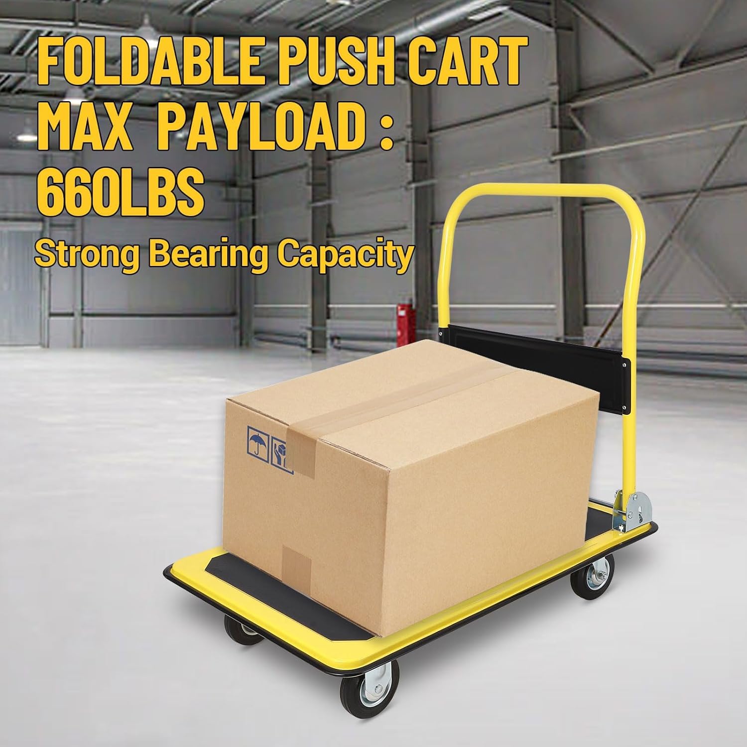 270KG Heavy Duty Platform Truck Folding Flatbed Trolley