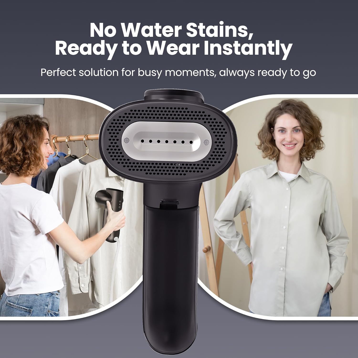 Vacuum Garment Steamer 2300Pa 2in1 Fast Heat Travel Iron