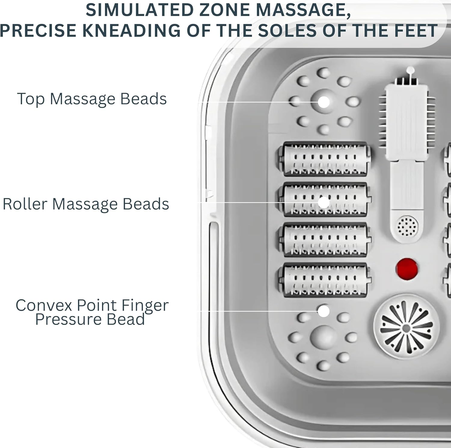 Heated Foot Spa Massager LED Therapy Shiatsu Rollers Soak