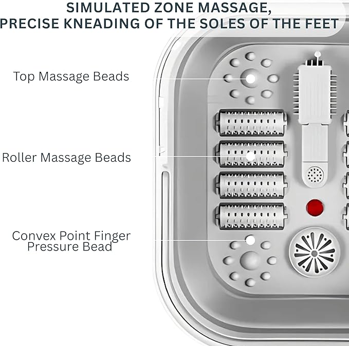 Electric Foot Spa Massager LED Heat Shiatsu Rollers Soak Tub