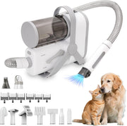 Pet Grooming Vacuum Kit 10 Tools Clipper Nail Grinder 2L White