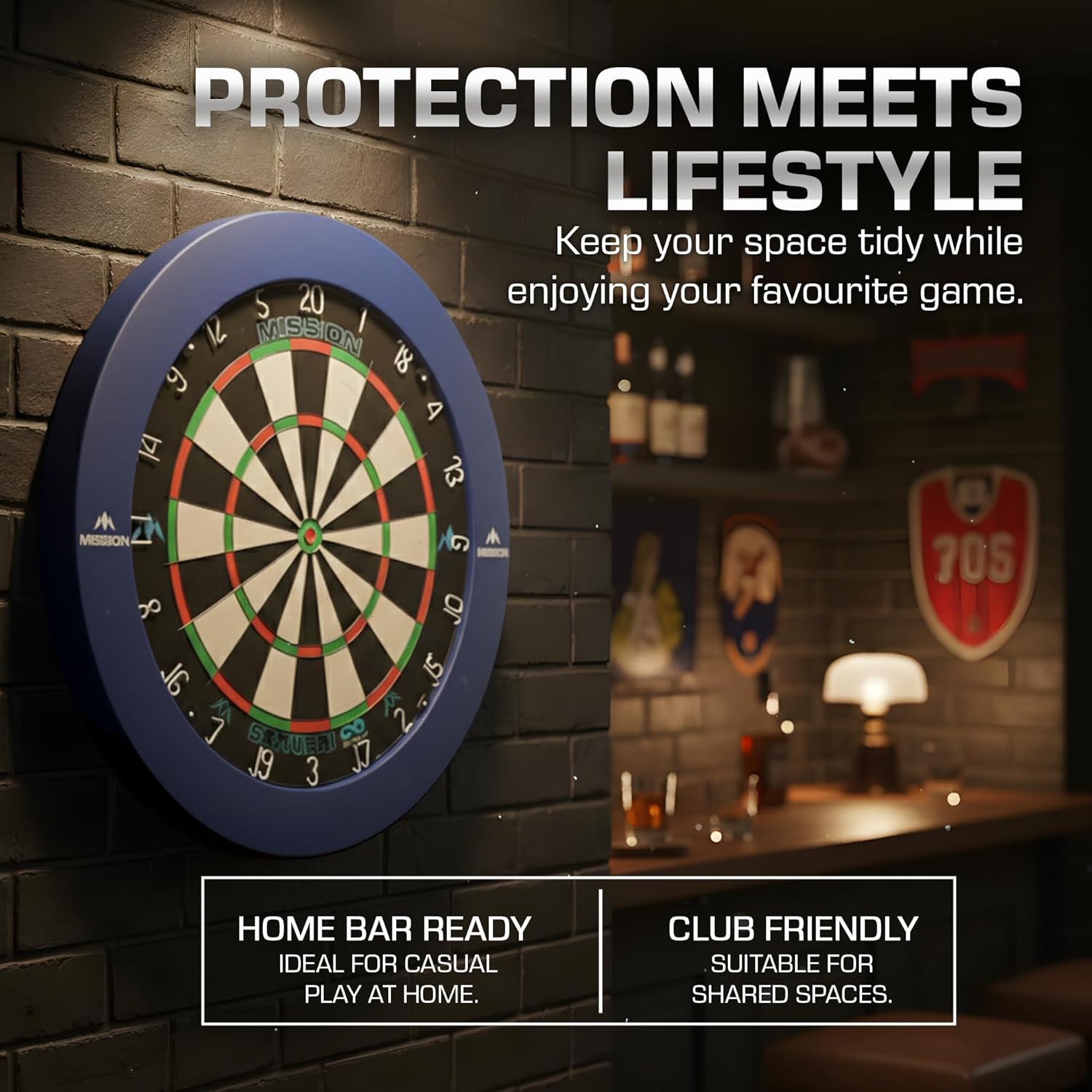 Dartboard Surround Ring Wall Protector 68cm Heavy Duty Foam