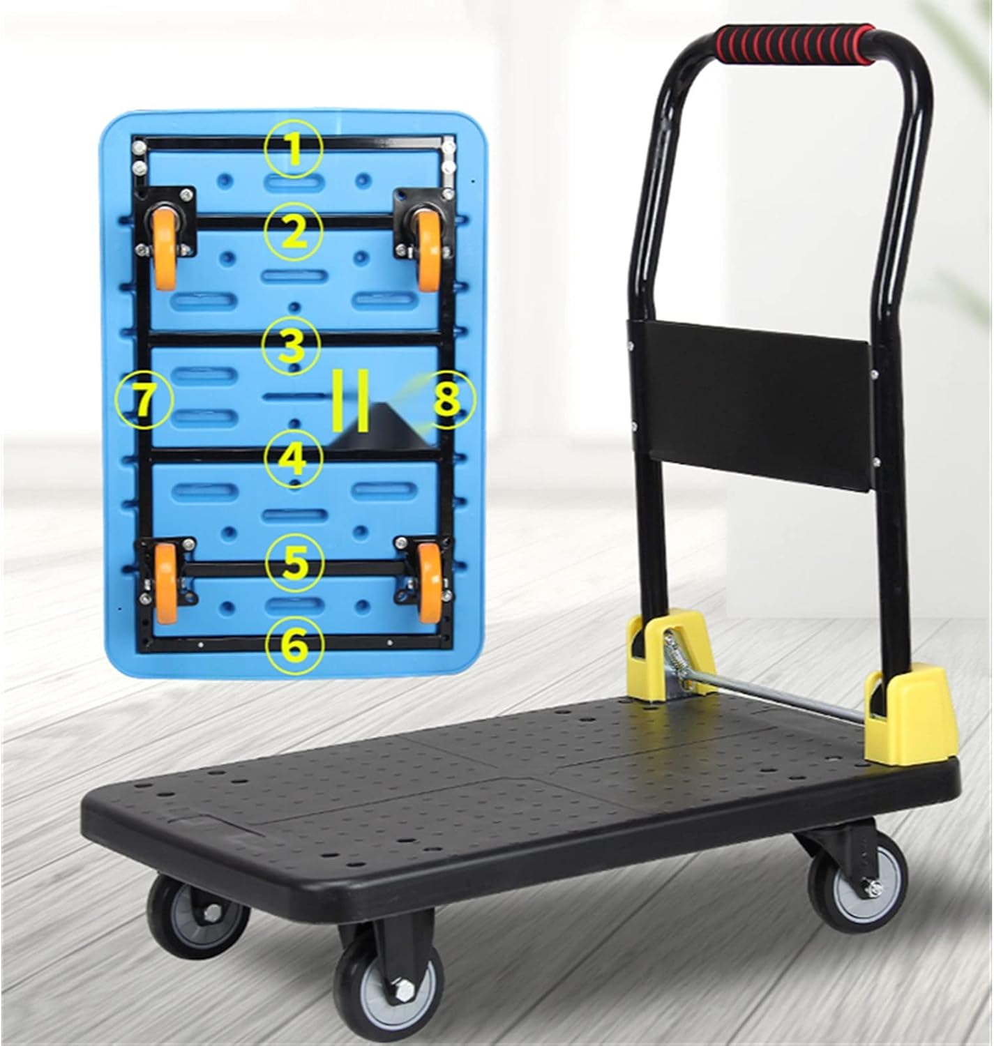 Heavy Duty Foldable Platform Truck 360 Swivel Wheels