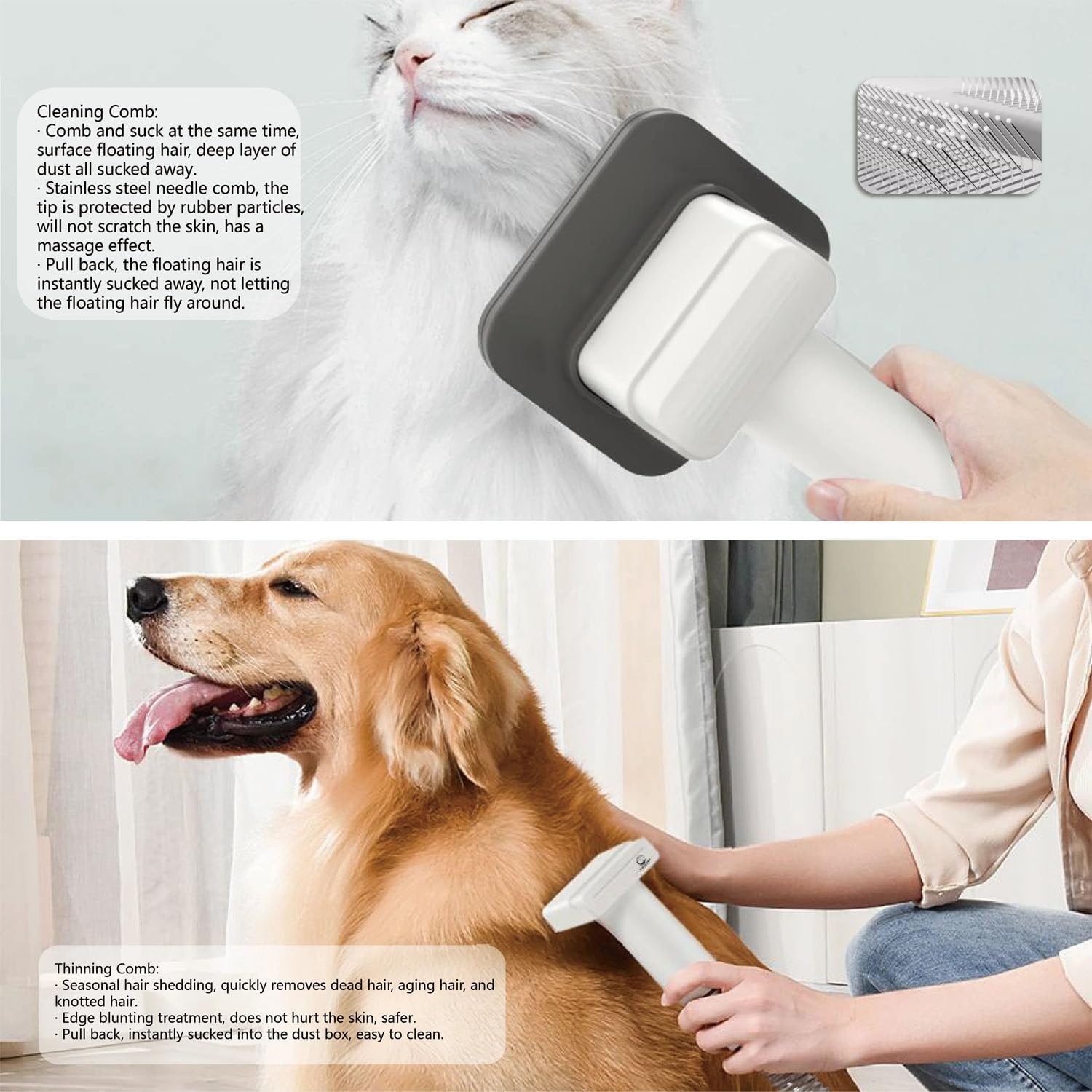 Pet Hair Vacuum Dryer 20000Pa Dog Clippers Grooming Kit 1.8L