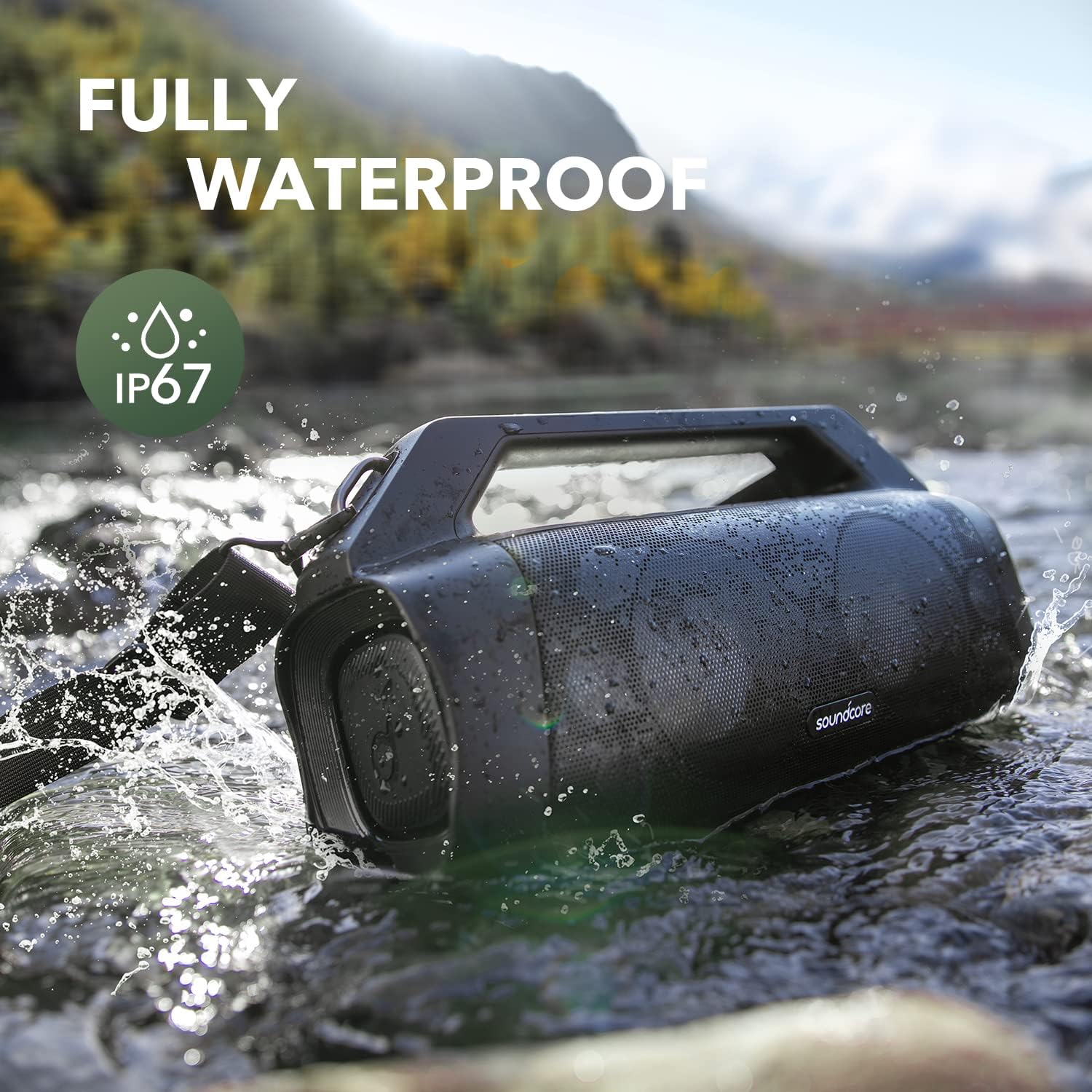80W Portable Bluetooth Speaker Waterproof IP67 20H Bass