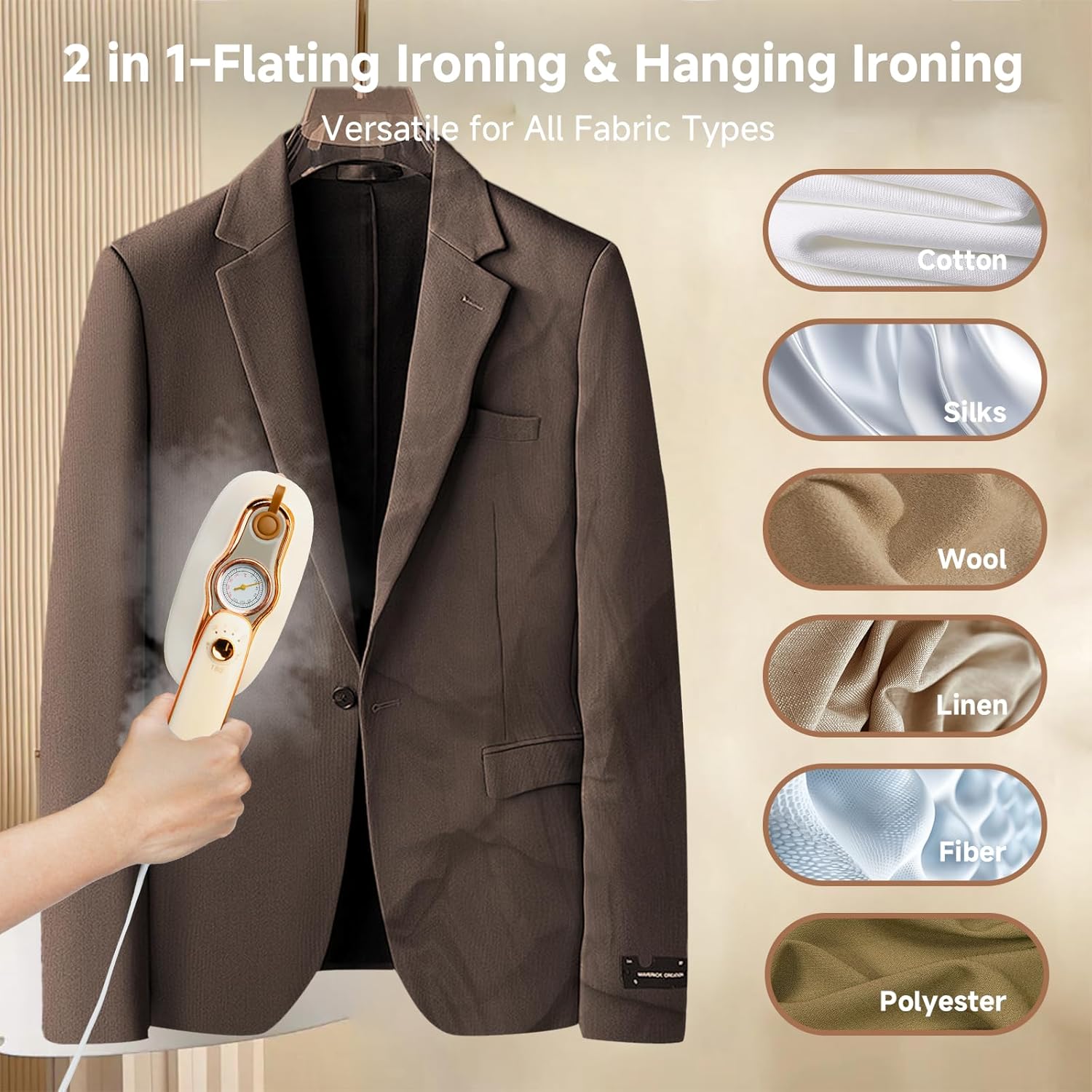 1200W Travel Garment Steamer 2 In 1 Portable Iron Fast Heat 200ml