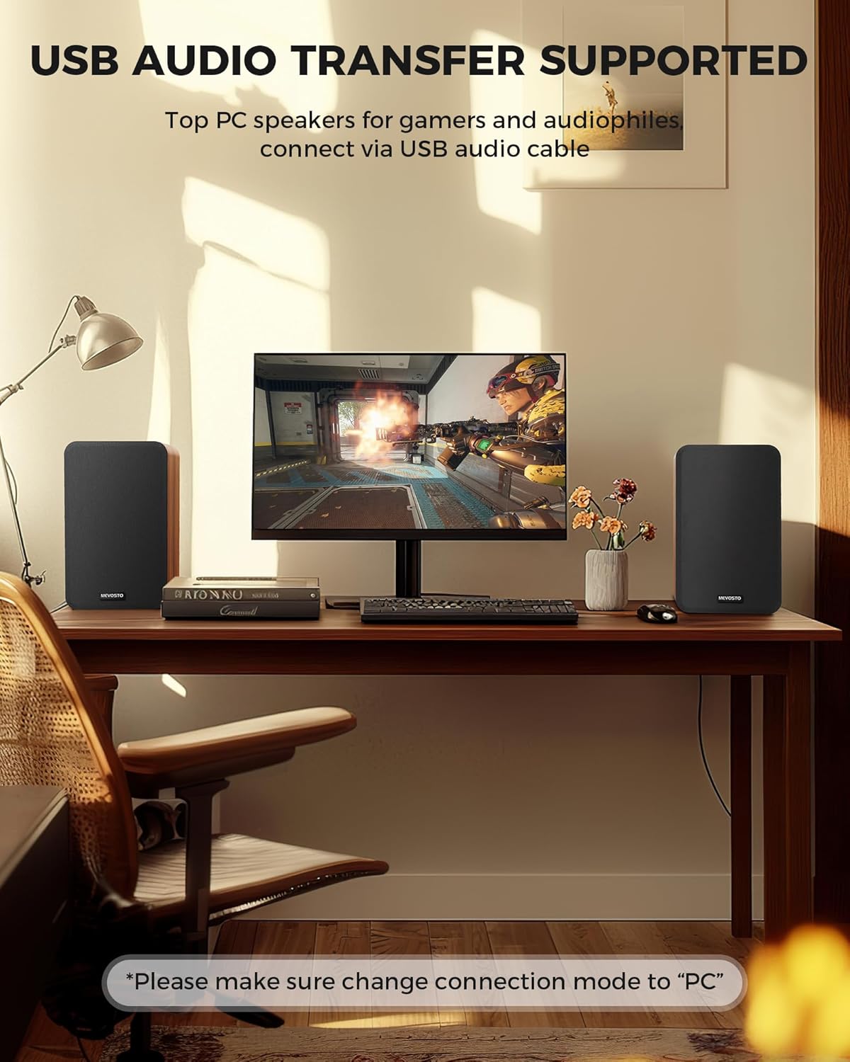 Active Bookshelf Speakers 36W RMS Bluetooth 5.4 5in Woofer USB RCA